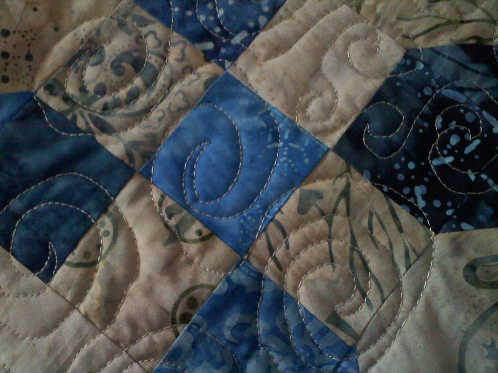 Blue and white quilt