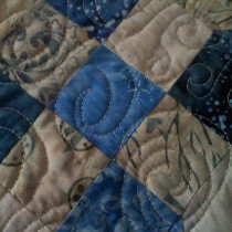 Blue and white quilt